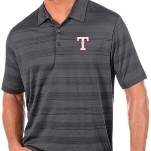 NWOT Men’s XL Antigua Texas Rangers Grey Embroidered Short Sleeve Polo